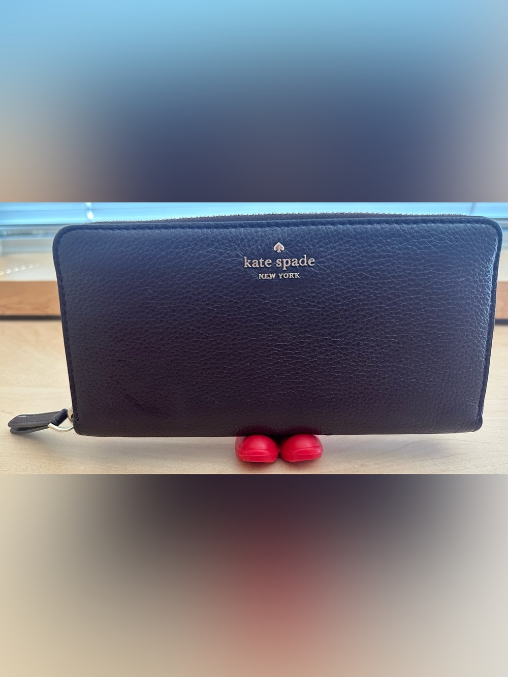 Kate Spade Deep Plum Brown Zip Around Wallet